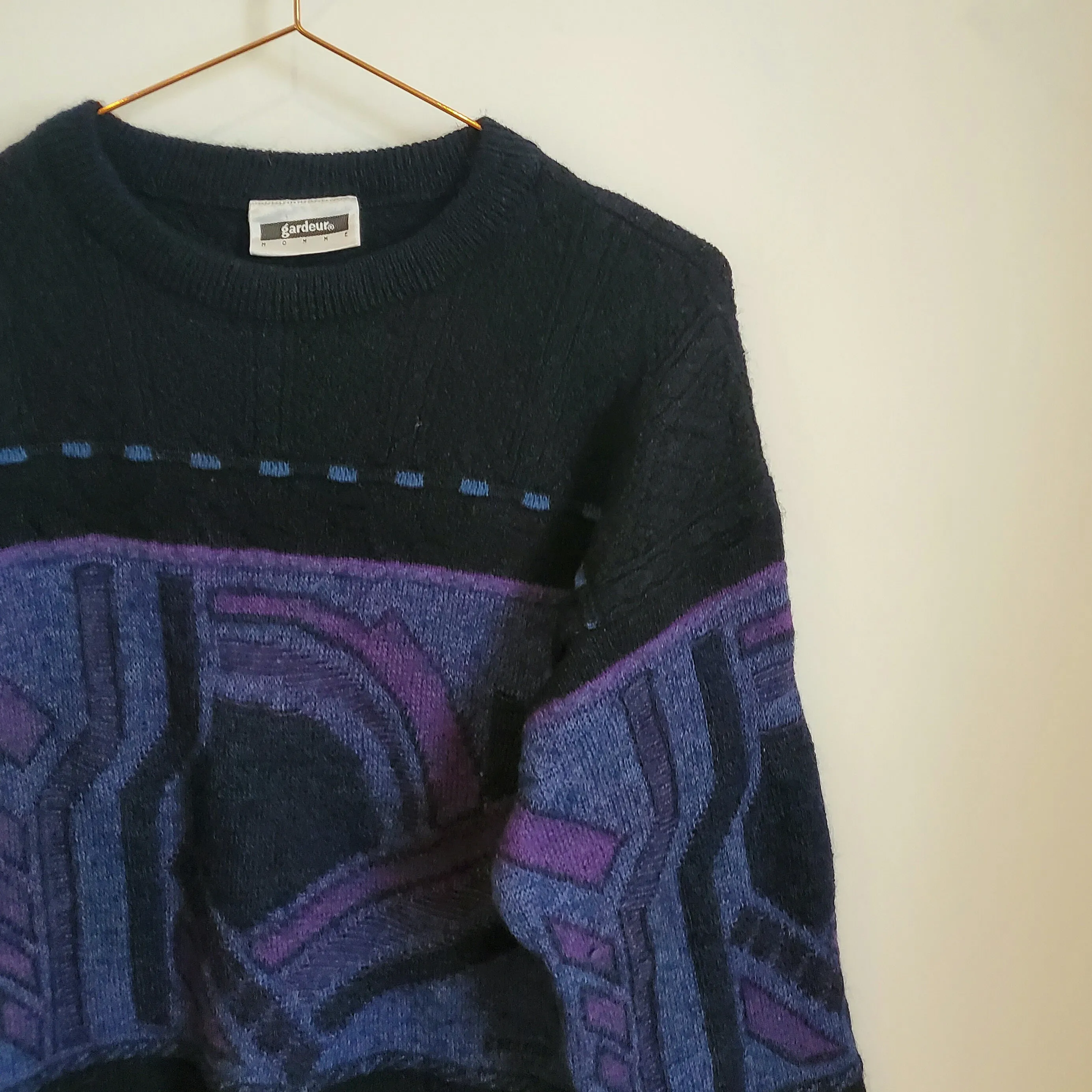 Vintage 90s Funky Wool Knit Jumper | Size 10