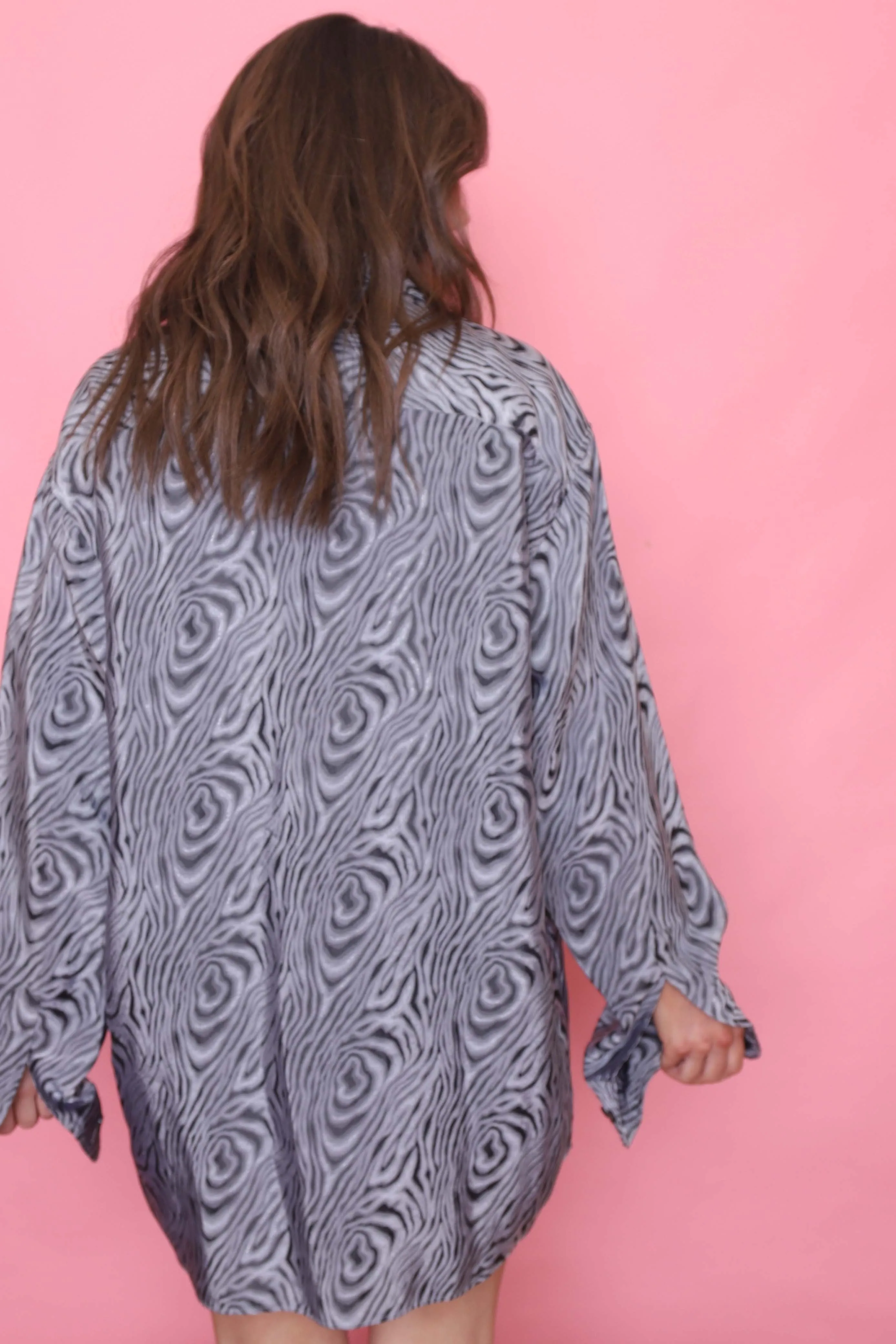 Vintage Abstract Patterned Long Sleeve Shirt