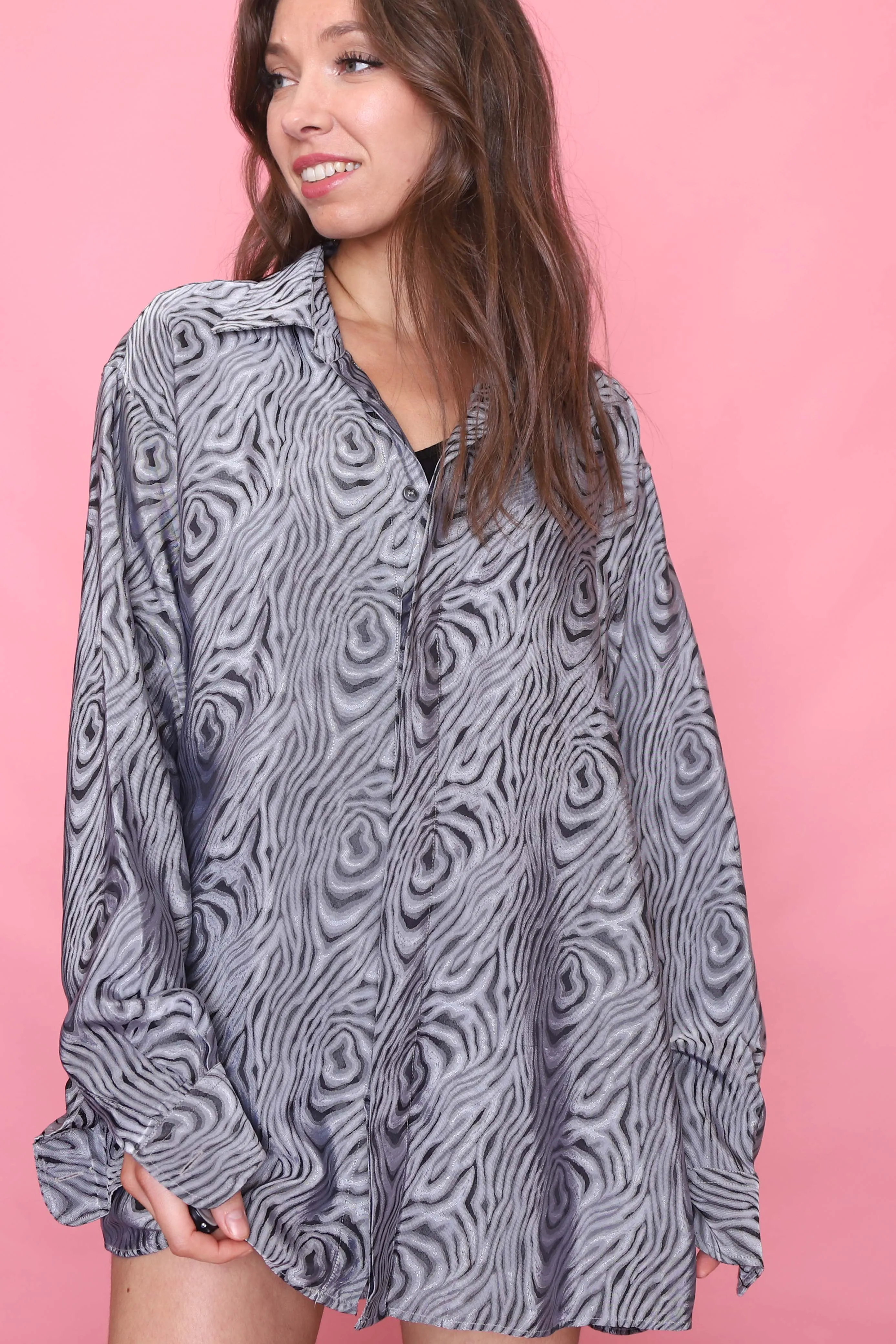 Vintage Abstract Patterned Long Sleeve Shirt