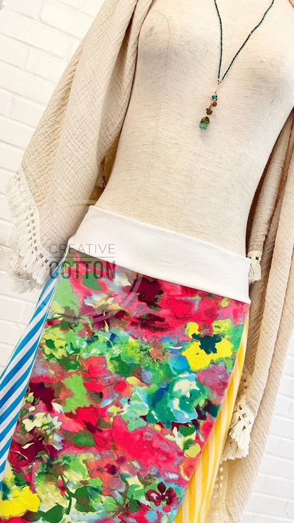 Watercolor Brights Funky Knit Skirt