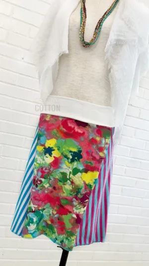 Watercolor Brights Funky Knit Skirt