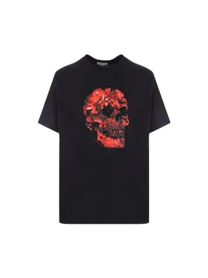 Wax Flower Skull Organic Cotton T-shirt