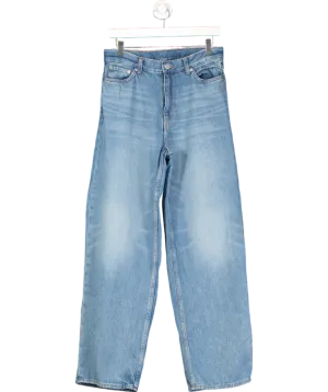 Weekday Blue Rail Mid Rise Loose Wide Leg Jeans - Length 32 W27
