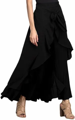 Women's High Waist Wide Leg Pants High Waist Trousers Chiffon Pants Yoga Pants with Pockets for Women