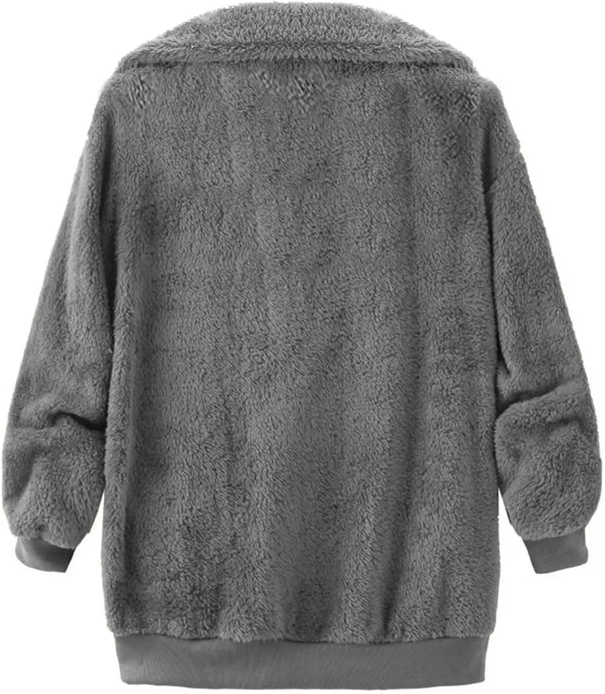 Womens Oversized Sherpa Jacket 2024 Fuzzy Fleece Lapel Coats Long Sleeve Zip Up Coat Outerwear Winter Warm Outfits