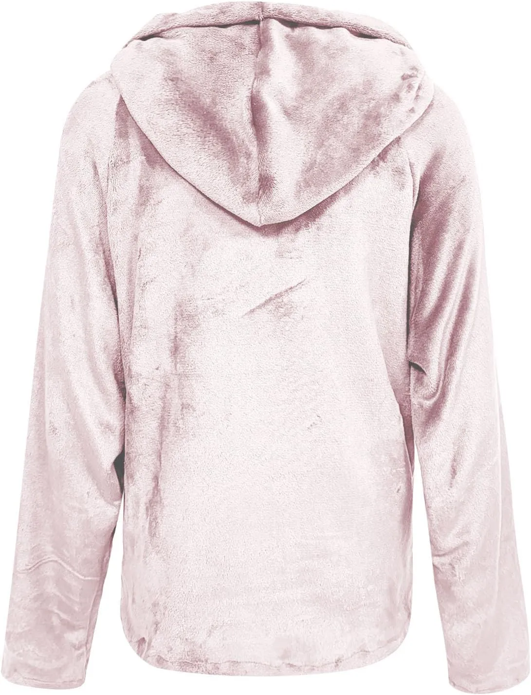 Womens Sherpa Fuzzy Pullover Hoodies Comfy Oversized Sweatshirts With Pockets Button Down Fuzzy Warm Sweaters Tops