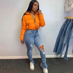 Women's Stand-up Collar Warm Bread Down Jacket